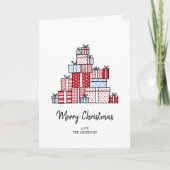 Kaart kerstcadeaus feestdag groet (Voorkant)