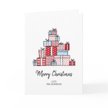 Kaart kerstcadeaus feestdag groet