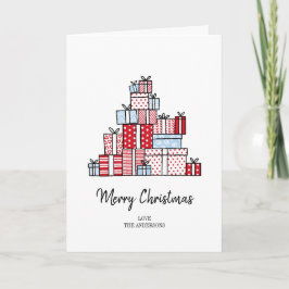 Kaart kerstcadeaus feestdag groet