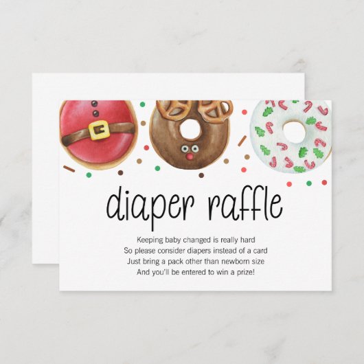 Kaart kerstdonut Diaper Raffle (Voorkant / Achterkant)
