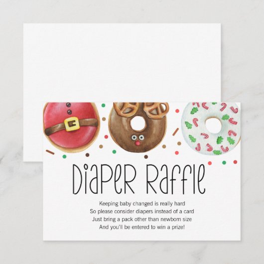 Kaart kerstdonut Diaper Raffle (Voorkant / Achterkant)
