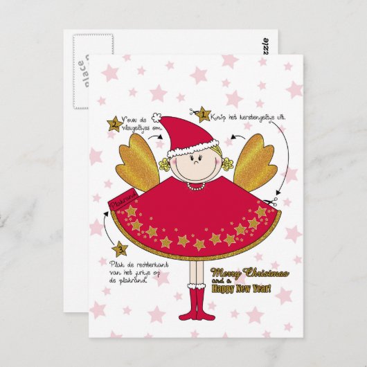 Kaart kerstengeltje knutselen DIY (Voorkant / Achterkant)