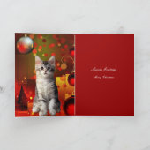 Kaart kerstkat Kitten (Binnen)