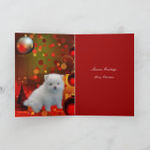 Kaart Kerstmis Dog Puppy Pomeranian (Binnen)