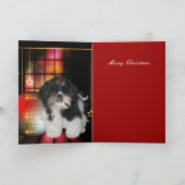 Kaart Kerstmis Dog Shitzu Puppy (Binnen)