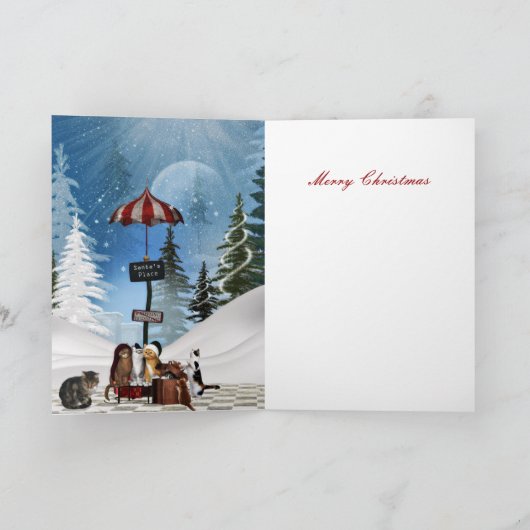 Kaart Kerstmis Katten Pet Sneeuw (Binnen)