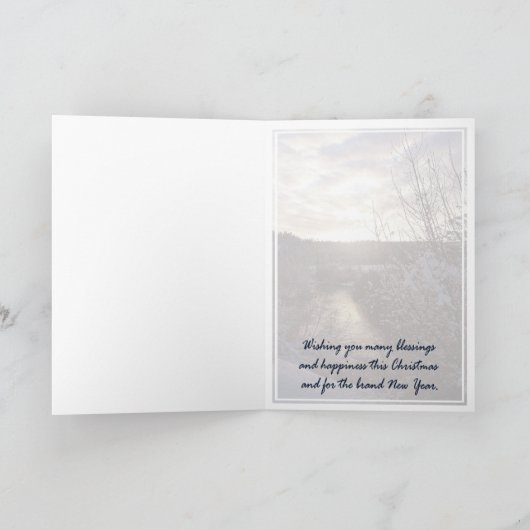 Kaart, Kerstmis, Nieuwjaar - Little Spokane River Feestdagen Kaart (Binnen)