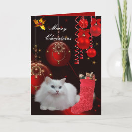 Kaart Kerstmis Xmas Kat
