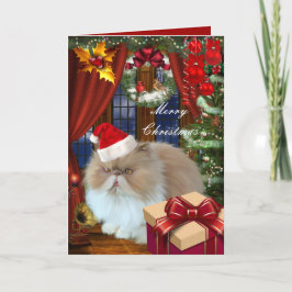 Kaart Kerstmis Xmas Katten Hoed