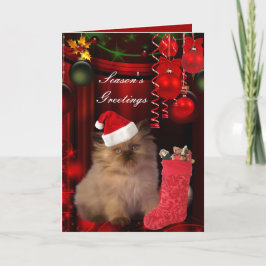 Kaart Kerstmis Xmas Kattenhoed