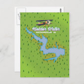 Kaart Kielder Water Northumberland Verenigd Konink (Voorkant / Achterkant)