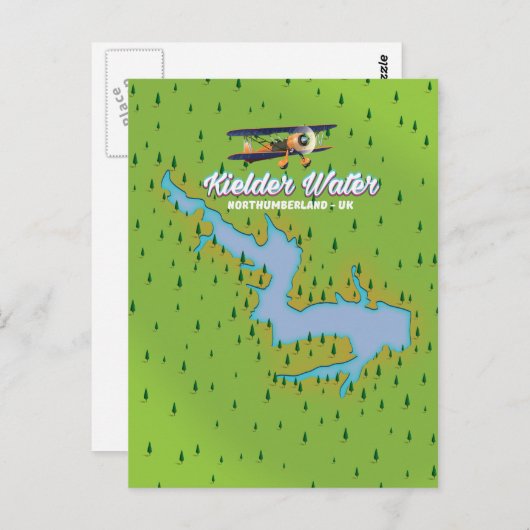Kaart Kielder Water Northumberland Verenigd Konink (Voorkant / Achterkant)