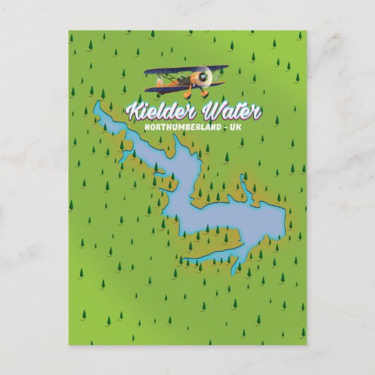 Kaart Kielder Water Northumberland Verenigd Konink (Voorkant)