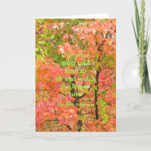 kaart, "Kijken naar de bladeren Draaien" Herfst Kl Kaart