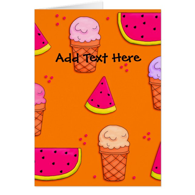 Kaart Kind Ice Cream Watermelon Sinaasappel (Voorkant)