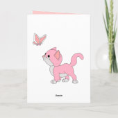 Kaart Kind Meisjes Happy Birthday Meisje Kitten Ca (Achterkant)