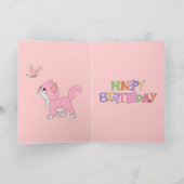 Kaart Kind Meisjes Happy Birthday Meisje Kitten Ca (Binnen)