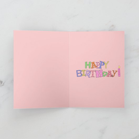 Kaart Kind Meisjes Happy Birthday Muiscake (Binnen)