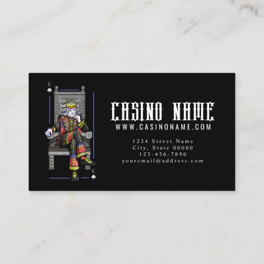 Kaart King Casino Visitekaartje (Achterkant)
