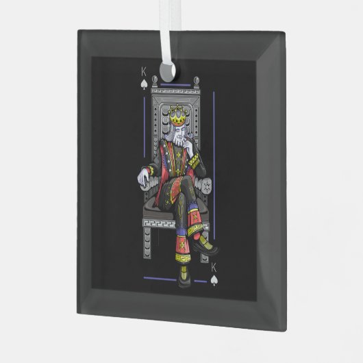 Kaart King Glas Ornament (Voorkant links)