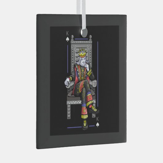 Kaart King Glas Ornament (Voorkant Rechts)