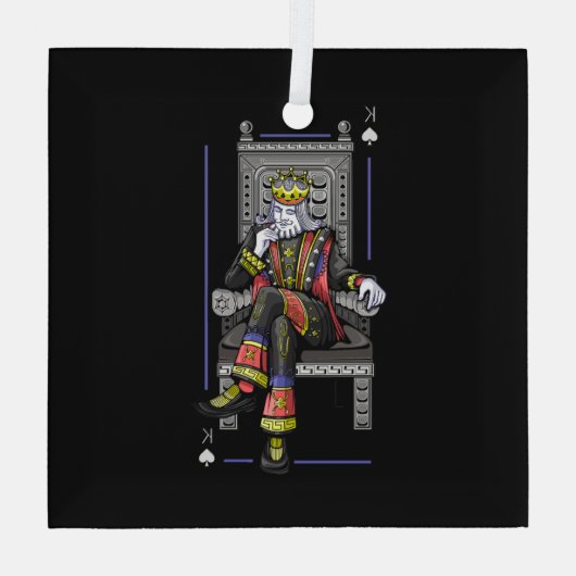 Kaart King Glas Ornament (Achterkant)