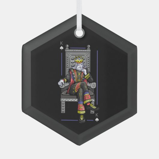 Kaart King Glas Ornament (Voorkant)