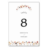 Kaart kleurrijke Floral Wedding Table Number (Voorkant)