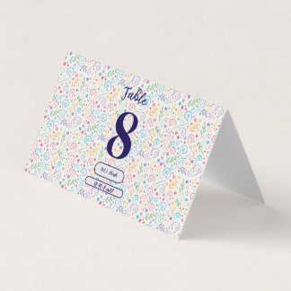 Kaart kleurrijke Floral Wedding Table Number Visitekaartje