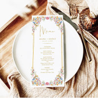 Kaart Kleurrijke Wildflower weduwningmenu