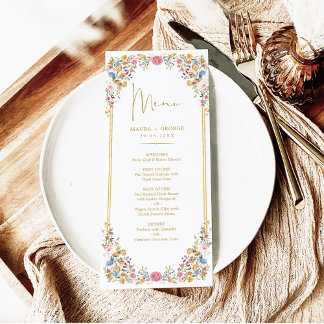 Kaart Kleurrijke Wildflower weduwningmenu