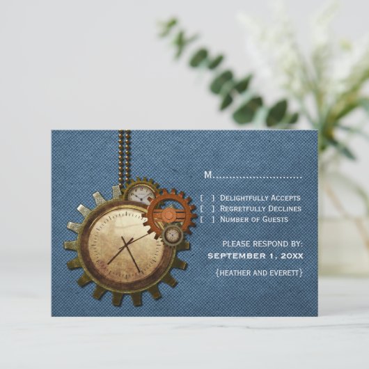 Kaart  klok respons, blauw (Staand voorkant)