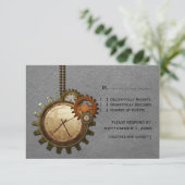 Kaart  klok respons, grijs (Staand voorkant)