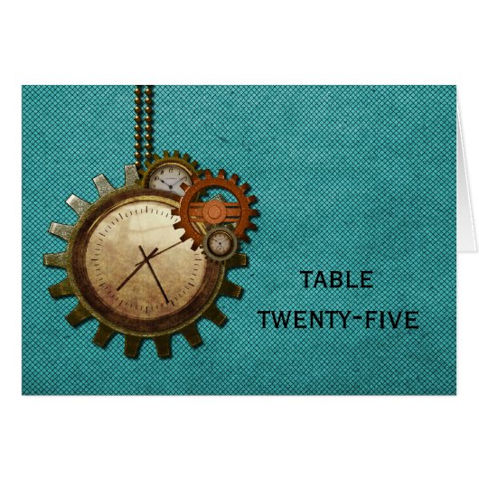 Kaart  Kloktabel nummer, Turquoise (Voorkant Horizontaal)