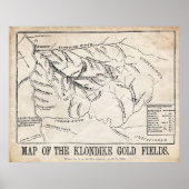  kaart - Klondike - Dawson Gold Fields 1898 Poster (Voorkant)