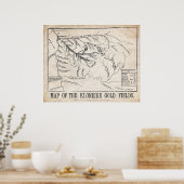  kaart - Klondike - Dawson Gold Fields 1898 Poster (Keuken)