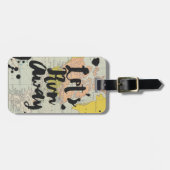  kaart koele wegrijdende reistypografie bagagelabel (Voorkant horizontaal)