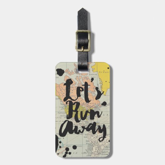  kaart koele wegrijdende reistypografie bagagelabel (Voorkant verticaal)