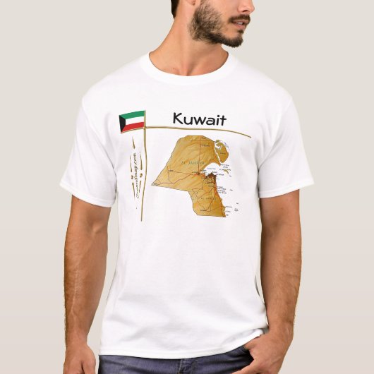 Kaart Koeweit + vlag + titel T-shirt (Voorkant)