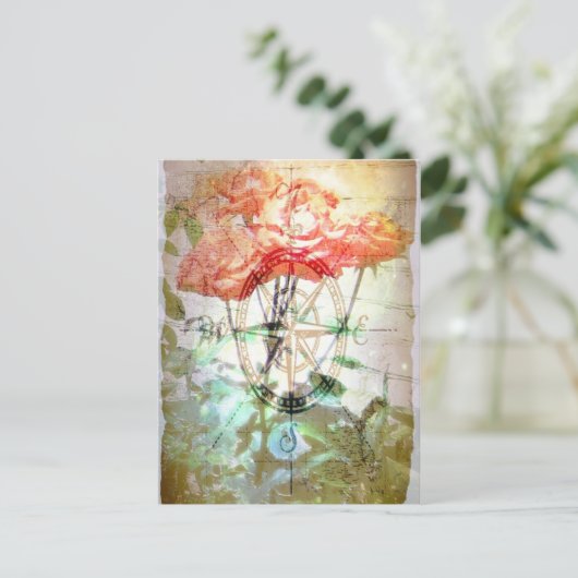 Kaart, Kompas, het Briefkaart van Rozen (Staand voorkant)
