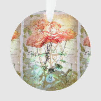 Kaart, kompas, Rozen Ornament