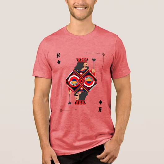 Kaart Koning Tri-Blend Shirt (Voorkant)