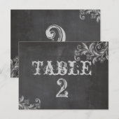 Kaart Koolbord (Floral Table Number) (Voorkant / Achterkant)