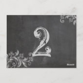 Kaart Koolbord (Floral Table Number) (Achterkant)