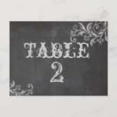 Kaart Koolbord (Floral Table Number) (Voorkant)