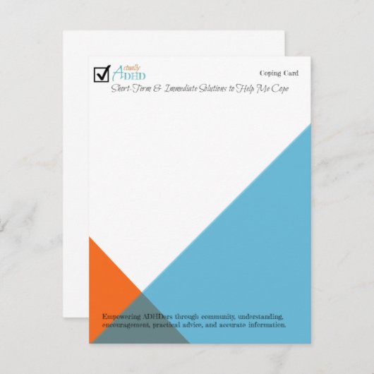 Kaart kopiëren voor ADHD (Voorkant / Achterkant)