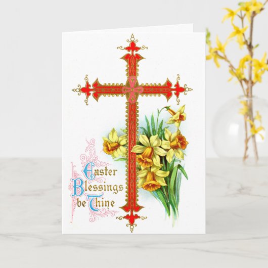  Kaart - Kruis en zegeningen (Gele Bloem)