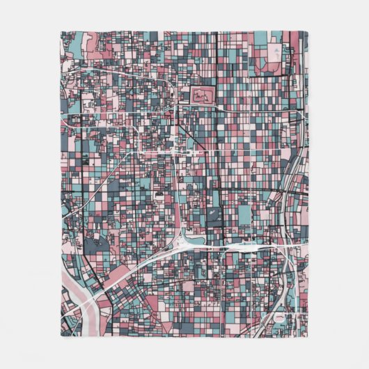 Kaart Kyoto Japan Fleece Deken (Voorkant)