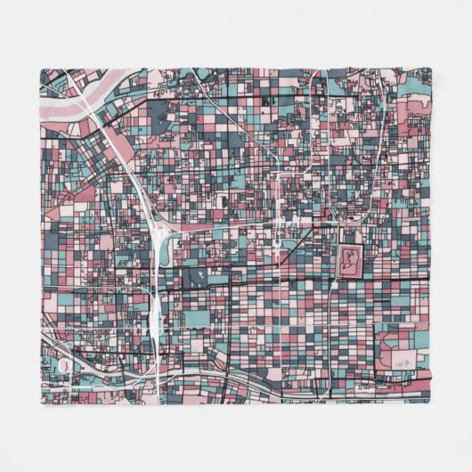 Kaart Kyoto Japan Fleece Deken (Voorkant (Horizontaal))