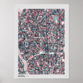 Kaart Kyoto Japan Poster (Voorkant)